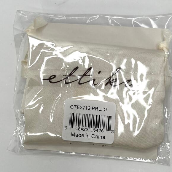 Ettika Fashion Jewelry Gold Round Flat Pearls Pierced Earrings GTE3712 NWT - Picture 4 of 4